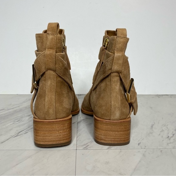 New! Linea Paolo Tan Wraparound Strap Bootie 6 1/2 M - Picture 3 of 14
